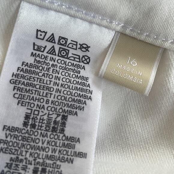 Michael Kors Selma Skinny White Jeans Minimalist Size 16 Plus Slimming Stretch - Picture 6 of 10